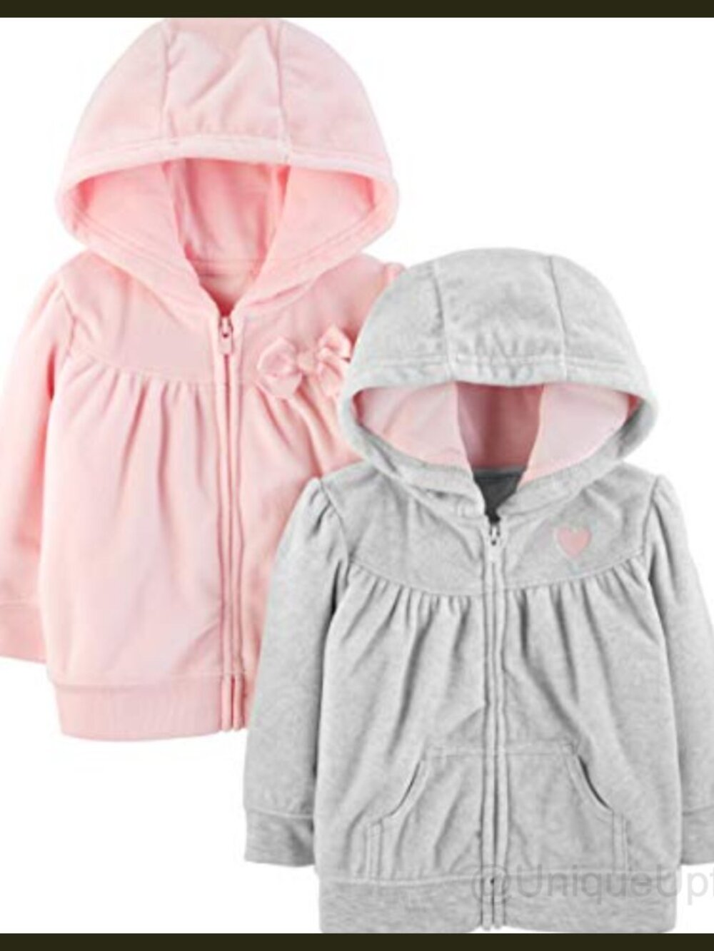 Girls 2-Pack Fleece Full Zip Hoodies Hooded Sweatshirts